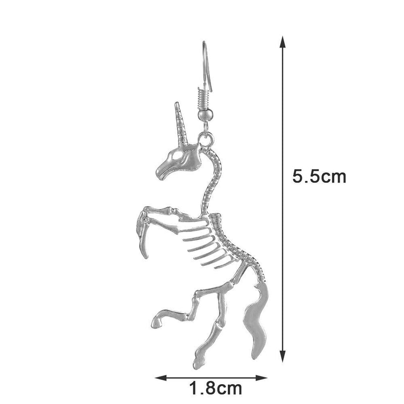 Wedding Party Girl Skeleton Drop Earrings Novel Dangle Earrings Horse Pendant