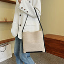 #A Women Straw Leather Handbags Large Capacity Beach Holiday Shoulder Totes Bags