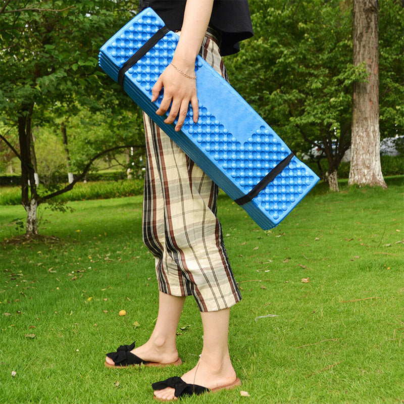 Folding Soft Mats Outdoor Camping Moisture-proof Seat Cushion (Blue Black) Newly