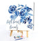 Blue Ink Flower Oil Paint By Numbers Kit DIY Acrylic Painting on Canvas no  #F
