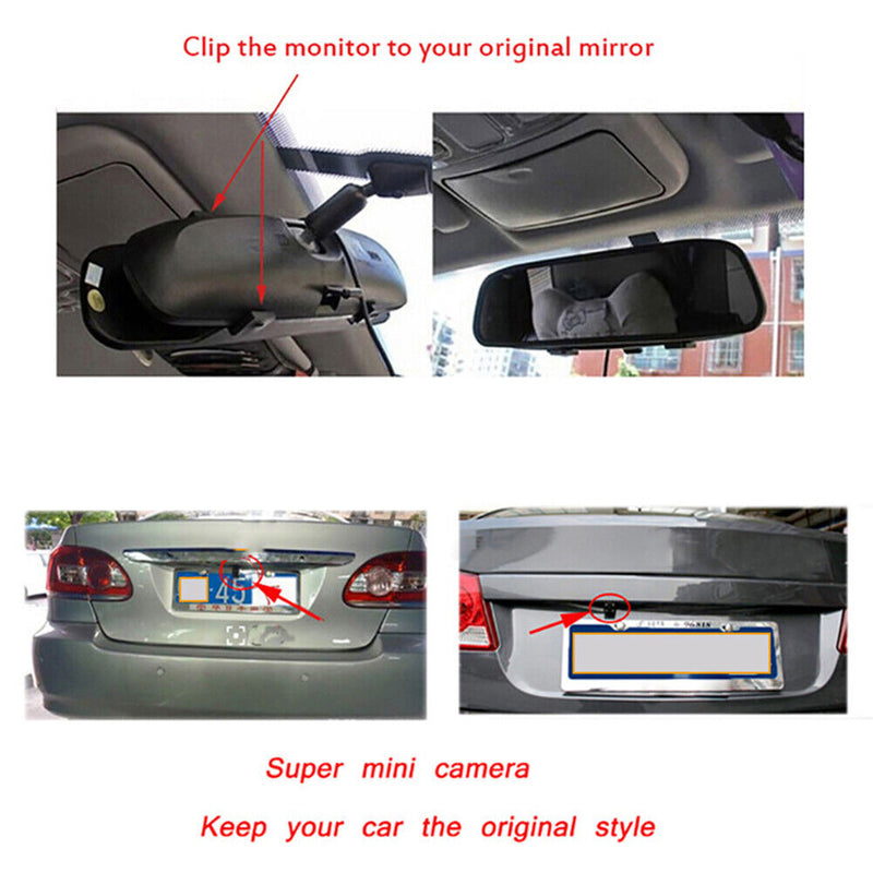 4.3 inch Car Mirror Monitor Auto Parking System with 8LED Rear View Camera Newly