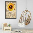 5D Diamond Painting Kit Sunflower Letters Full Round Drill Rhinestone DIY Wall