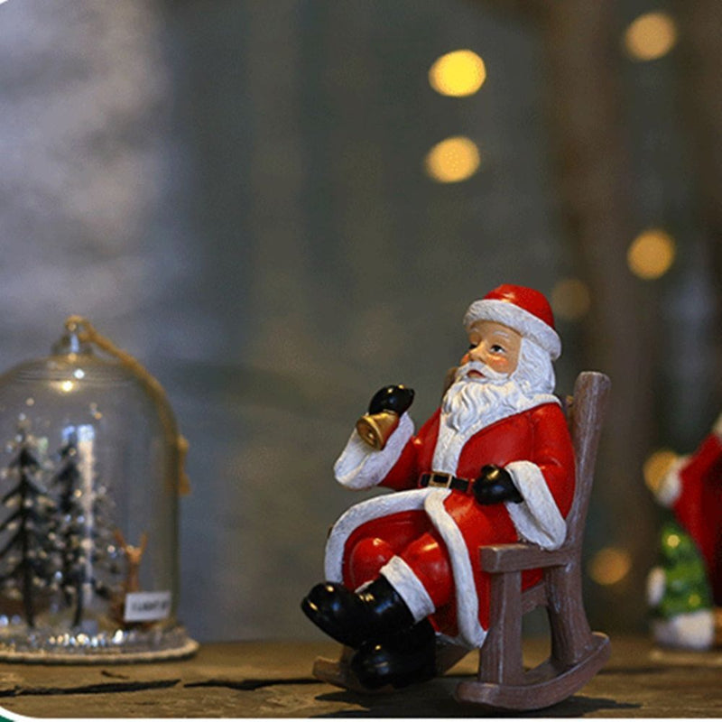 Year Xmas Gift Rocking Chair Garden Decoration Creative Santa Claus Ornament