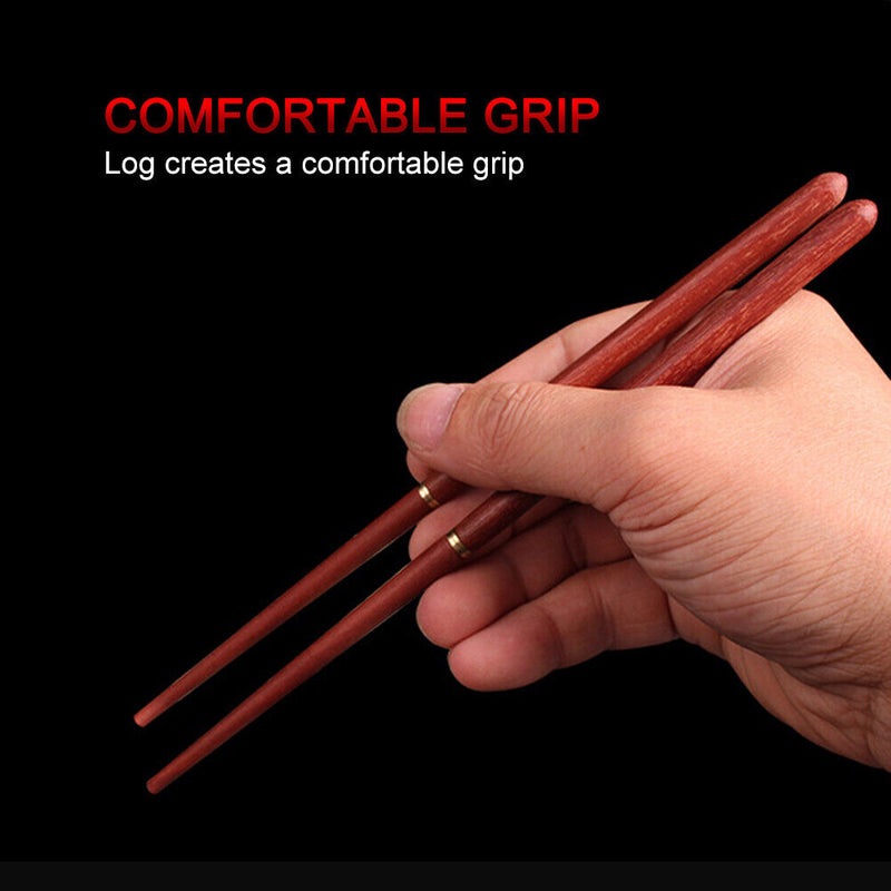 1 Pair Wooden Folding Chopsticks Outdoor Camping Tableware Portable Chopstick