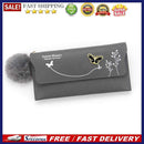 Retro PU Leather Party Clutch Purse with Plush Ball Women Zipper Travel Wallets