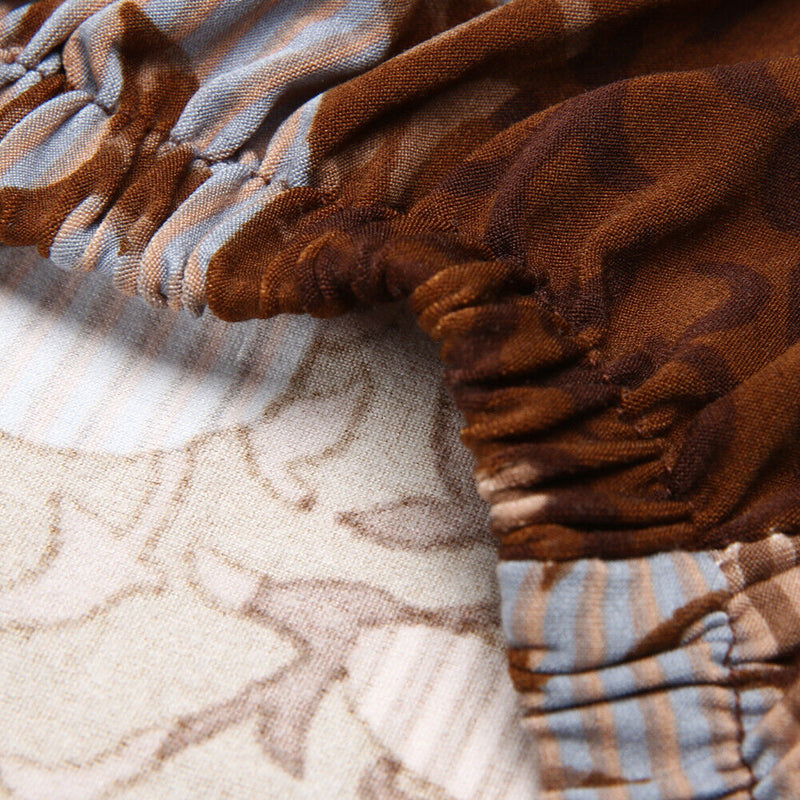 Removable Conjoined Stretchy Floral Home Stool Chair Seat Cover (3