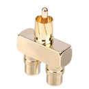 RCA AV Audio Video Splitter Adapter 1 Male to 2 Female Converter Connector Newly