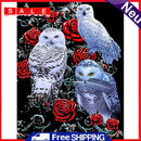 Full Cross Stitch 11CT Cotton DIY Rose and Owls Handmade Stamped Needlework Sets