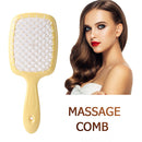 Wide Teeth Air Cushion Comb Scalp Massage Salon Hair Brush (Yellow white) Newly