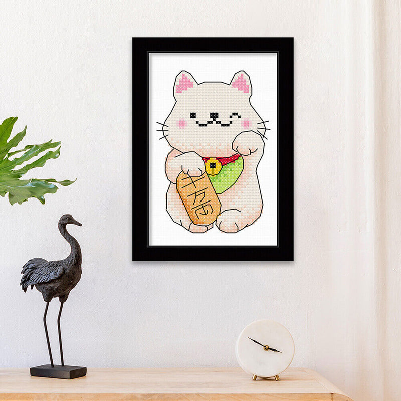 DIY Cross Stitch 11CT Stamped Cartoon Animal Canvas Kit Needlework Artwork Craft