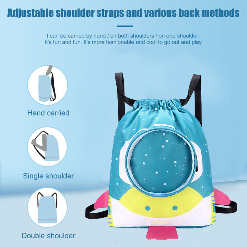 Waterproof Swimming Backpack Kids Outdoor Pool Beach Dry Wet Bag (Blue) Newly