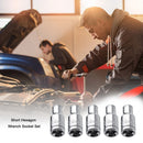 5pcs 4mm Double End Mini Short Hexagon Ratchet Wrench Tensioner Socket Sleeve Head