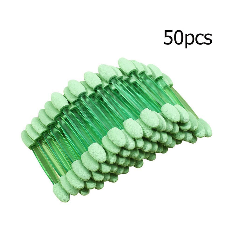 50pcs Eye Shadow Brush Double Sided Beauty Women Makeup Brushes (Green)