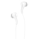 HOCO M68 Retractable Wired Earbuds 3.5mm In Ear Earphones NO Mic (White) Newly