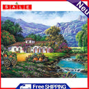 DIY Landscape House Full Round Diamond Painting Wall Decor Rhinestone Art Crafts