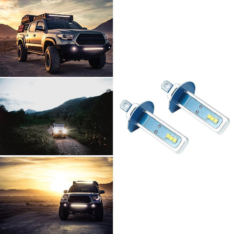 1 Pair H1 3030 6SMD Car LED Headlight 20W 1100LM Fog Lamp Bulbs White Light