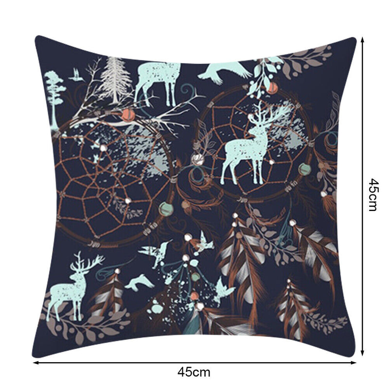 Cleanable Christmas Elk Printed Pillowcase Anti-Fade Car Seat Sofa Bedding