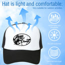 Adjustable Fish Baseball Cap Fisherman Trucker Hat for Women (Black White)