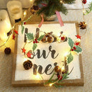 Christmas Led Lights Wreath Holly Garland Artificial DIY 2022 Xmas Decor D9A0