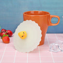 Cartoon Silicone Cup Cover Heat Resistant Sealed Cap Cups Lid (Yellow Duck)