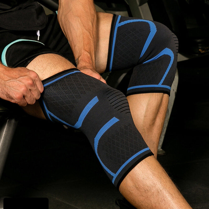 Elastic Fitness Compression Knee Protective Strap Knitted Nylon Calf Pad Slee