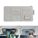 Car Sun Visor Organizer Holder Bag with Zipper for Glasses Phone (Grey)