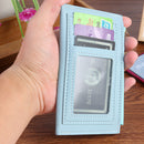 PU Solid Wallet Card Holder Bag Women Tassel Multi-slot Mini Purse (Blue)