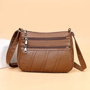 Fashion Women Shoulder Bag PU Leather Solid Messenger Multi-pocket Purse Handbag