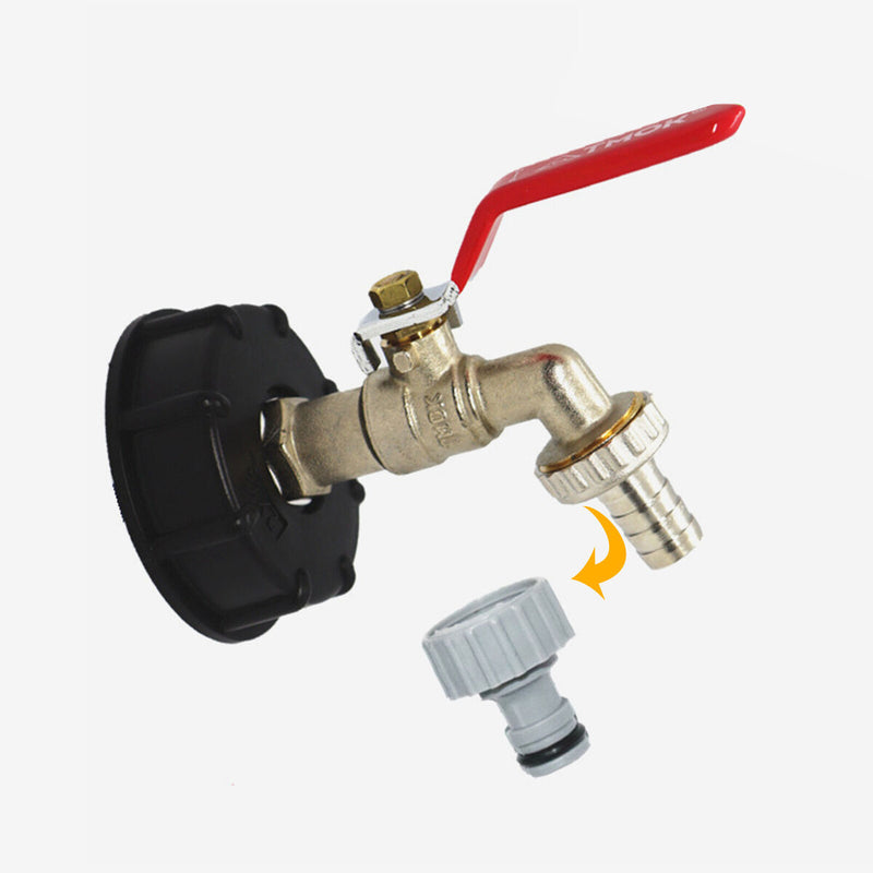 IBC Coarse Thread Connector, 1/2 inch Water Tank Tap Adapter, Faucet Pants Valve