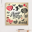 Painting 5D Rhinestone Happy Valentine Full Kit DIY Diamond Drill Round Picture