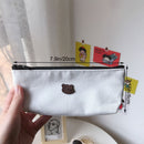 Fabric Korea Creative Cosmetic Bag Pen Box Pencil Case Cute Embroidery Bear Cat