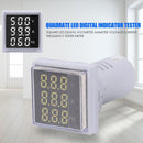 Square LED Digital Voltmeter Voltage Current Frequency Tester Meter (White)