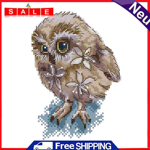 14CT Canvas Stamped Cross Stitch Kit Animal Cotton Thread Artwork DIY Needlework