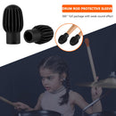 2x Silicone Drum Stick Sleeve Drumstick Practice Tips Mute Damper (Black) Newly