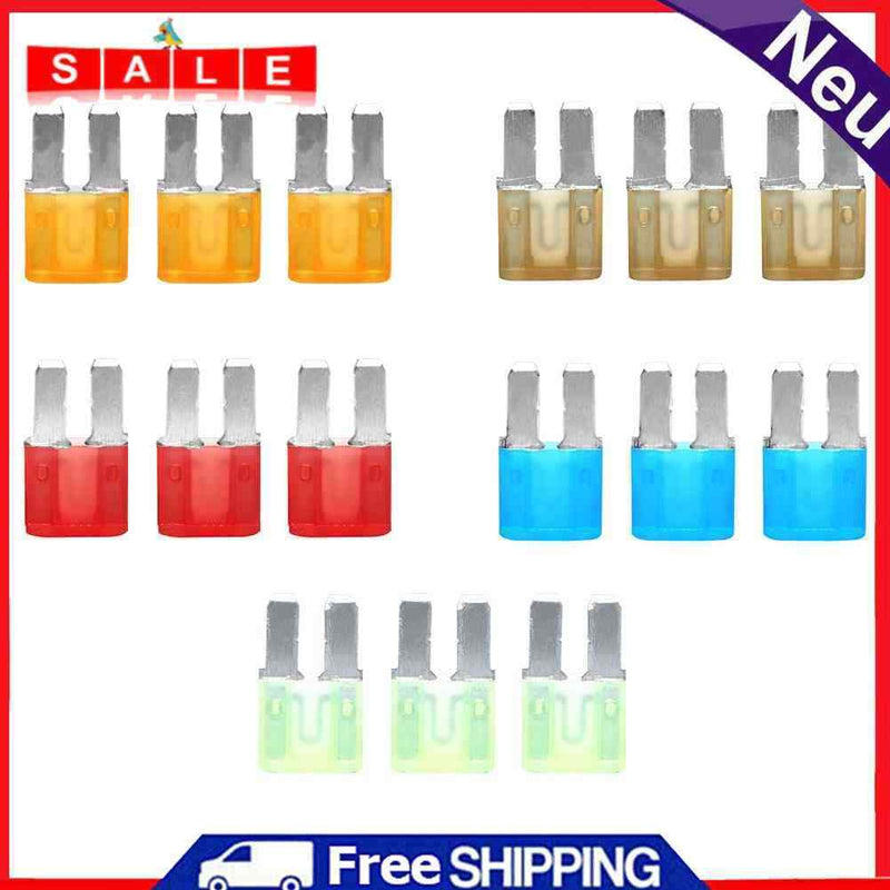 15pcs Micro2 Fuses Car Automotive Blade Fuse Assortment with 5A 7.5A 10A 15A 20A
