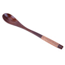 Wooden Spoon Tableware Honey Mixing Spoon Coffee Spoon(Khaki thread)
