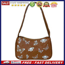 Fashion Women Butterfly Print PU Underarm Bag Casual Ladies Small Shoulder Bags