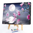 DIY Oil Paint by Numbers Magnolia Flower Painted Acrylic Coloring Picture