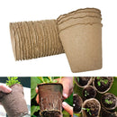50pcs Round Paper Pulp Peat Flower Pot Plant Flower Biodegradable Nursery Cups