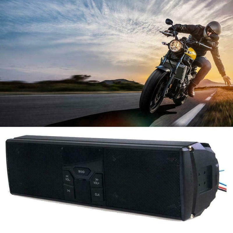 Bluetooth Motorcycle Stereo LED Speaker Audio System FM Radi. USB AUX A5L9