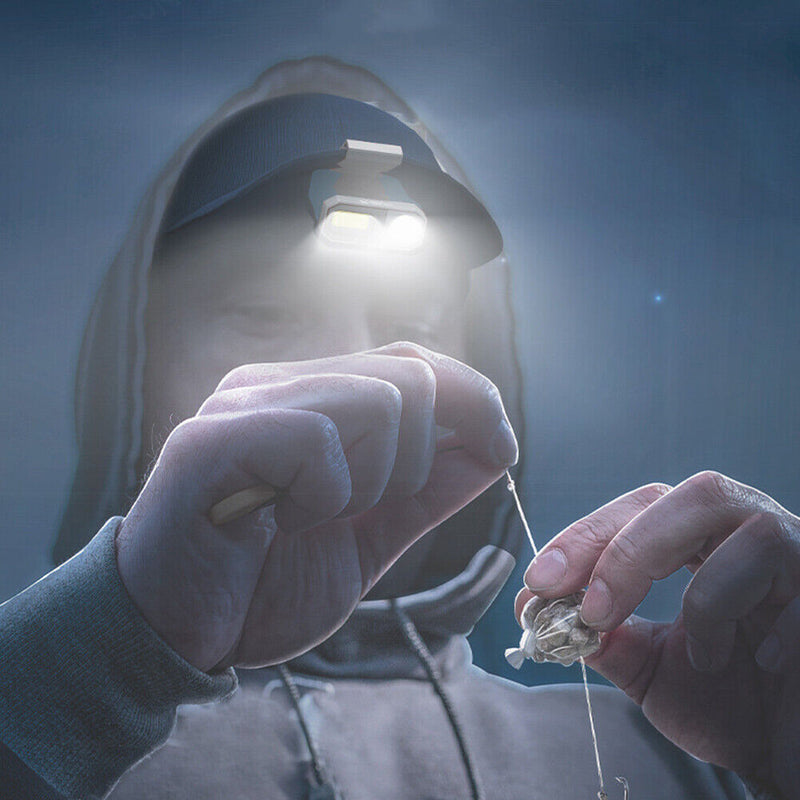 Clip-on Baseball Cap Running Camping Torch Waterproof COB LED Sensor Headlamp