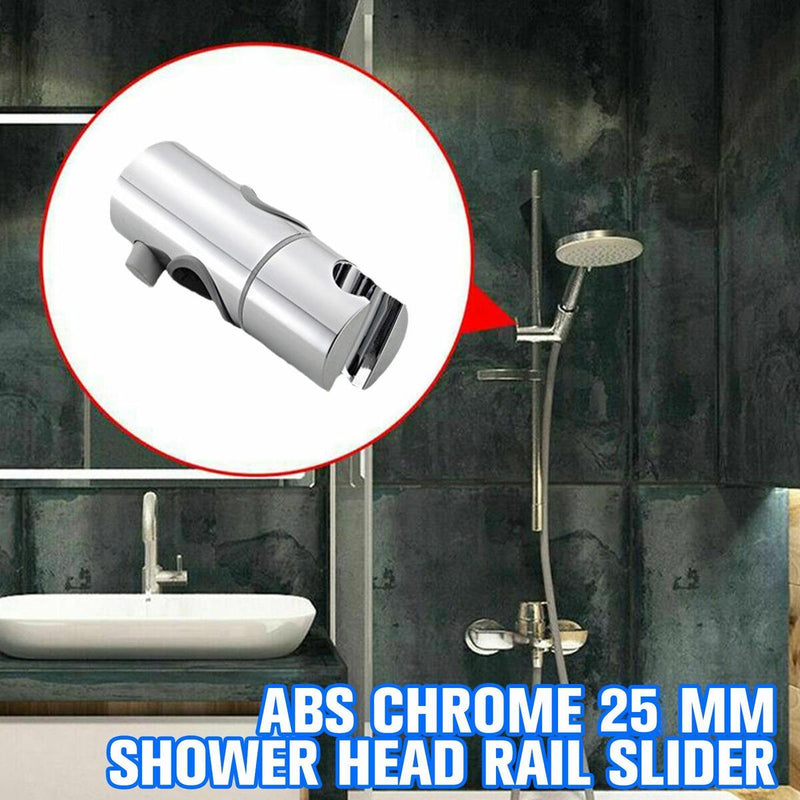 25mm Shower Head Holder Rail Slider Bracket Kit Tool Chrome Adjustable Bathroom:
