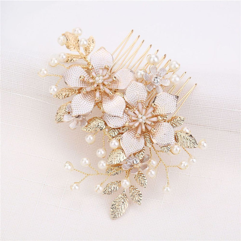 Wedding Party Crystal Bridesmaid Tiara Flower Hair Pin  Hair Combs Bridal Clips