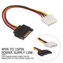 SATA 15-Pin Male to Molex 4-Pin Female Power Adapter Cable for PCe Riser 0.2m