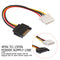 SATA 15-Pin Male to Molex 4-Pin Female Power Adapter Cable for PCe Riser 0.2m