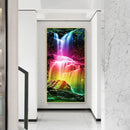 Zero Basis Paint by Number Kit Drawing HandPainted Oil Paint Colorful Waterfall