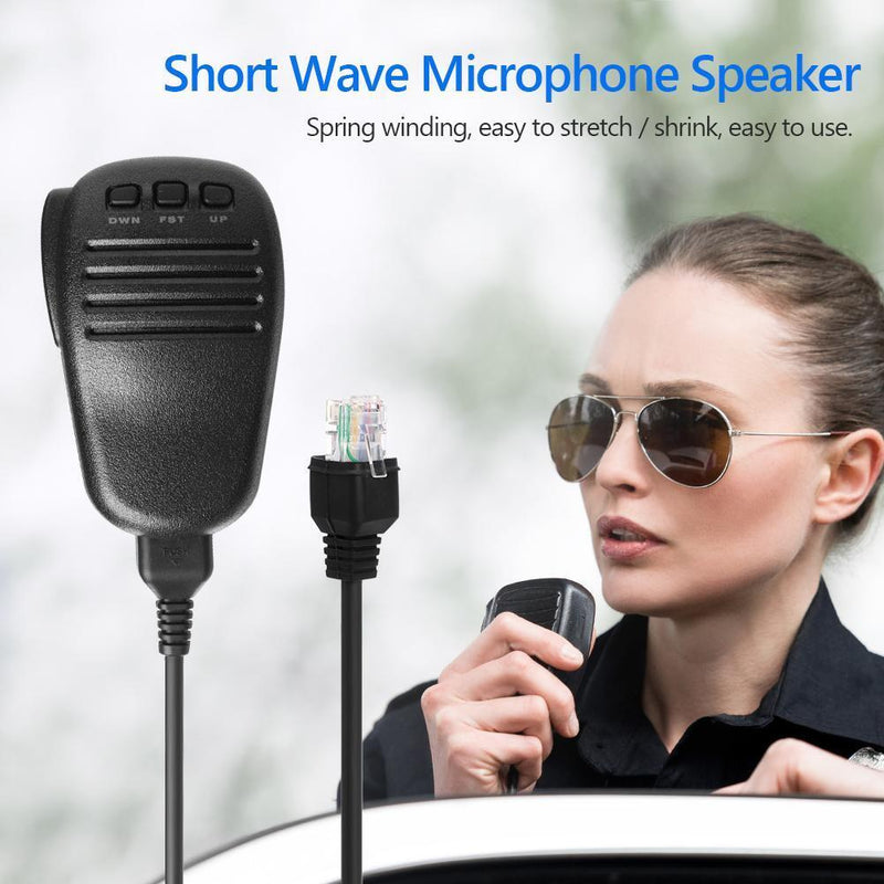 MH-31A8J Short Wave Microphone Speaker w/Spring Cable for Yaesu FT-817 FT-857