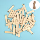 50pcs/set Blank Gift Hanging  Rectangle Wooden Tags Wedding Scrapbooing Rope