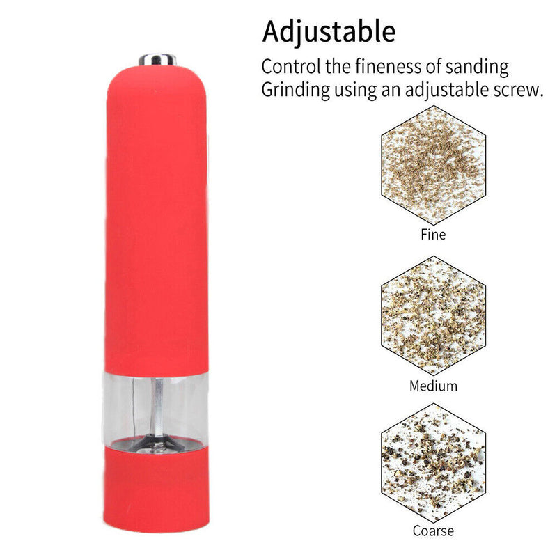ABS Electric Pepper Salt Spice Mill Grinder Seasoning Grinding Tool (Red)