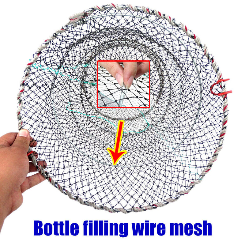 Foldable Fishing Cast Net Crab Trap Fish Cages Fish Loach Crayfish Shrimp Net